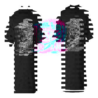 Motocross Helmet Drip Melt Graphic Dirt Bike Racing T-Shirt - Monsterry