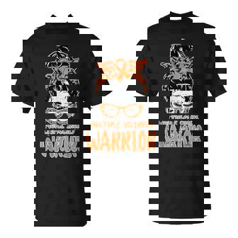 Multiple Sclerosis Warrior Ms Awareness Messy Bun Hair T-Shirt | Mazezy