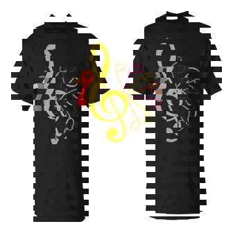 Music Note Symbol Turkey Teacher Fall Thanksgiving Autumn T-Shirt | Mazezy