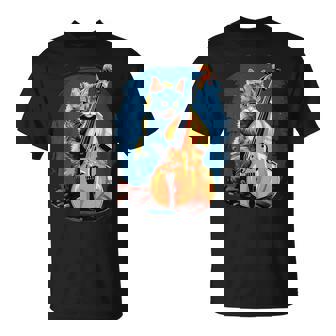 Musique Chat Contrebasse Drôle Chat Jouant De La Contrebasse T-Shirt - Cadeauxyz