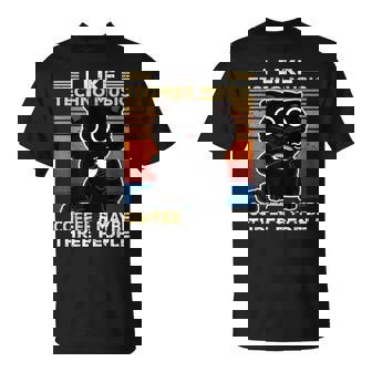 Musique Techno Chat Aime La Techno Le Café Et Peut-Être Trois Personnes'amusent T-Shirt - Cadeauxyz