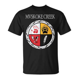 Mvskoke Creek Muskogee Tribe Native American Medicine Wheel T-Shirt - Thegiftio UK
