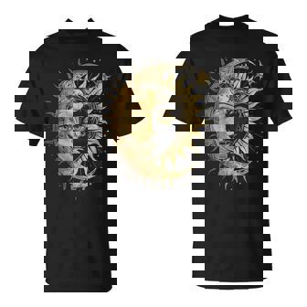 Mystic Sun And Moon Woman Mystical Flowers Aesthetic T-Shirt - Thegiftio