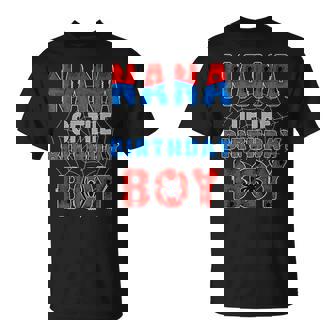 Nana Of The Birthday Boy Family Spider Web Birthday Party T-Shirt | Mazezy