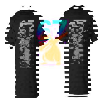 Neón Retro Dabbing Capybara 67 Meme Capy Lover Adolescentes Niños Camiseta unisex - Regaloses