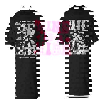 Nine Is A Vibe 9Th Birthday Girl Coquette Bow 9 Years Old T-Shirt | Seseable FR