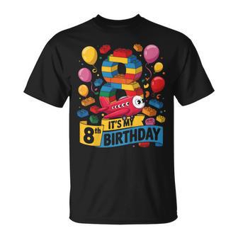 Niños Bloques De Números 8º Cumpleaños 8 Años Piloto Cumpleaños Fiesta Temática Camiseta unisex - Regaloses