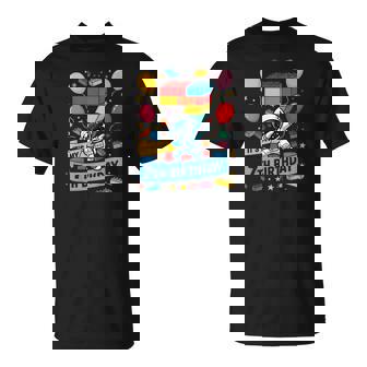 Niños Bloques De Números De Astronauta De 7 Años Construyendo 7 Cumpleaños Camiseta unisex - Regaloses