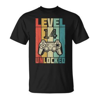 Nivel 14 Desbloqueado Boda Del 14º Aniversario Camiseta unisex - Regaloses