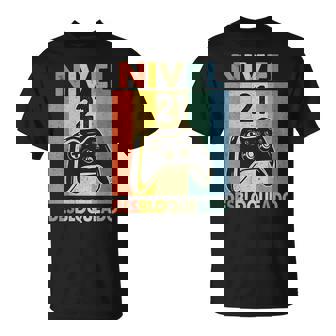 Nivel 21 Desbloqueado Gamer 21 Años Hombre Nivel 21 Unlocked Camiseta unisex - Regaloses