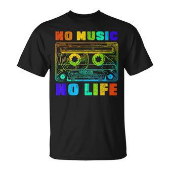No Music No Life Amateur De Musiqueintage T-Shirt - Cadeauxyz