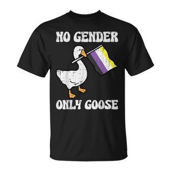 Nobinary No Gender Only Goose Enby Pride Flag Lgbt Men T-Shirt - Thegiftio UK