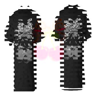 Nœud Léopard Coquette Cerise T-Shirt - Cadeauxyz