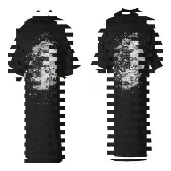 Noir Et Blanc Disco Ball Club Retro T-Shirt - Cadeauxyz