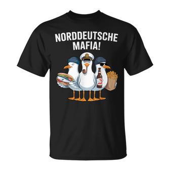 Norddeutsche Mafia Möwen Norddeutsch Plattdeutsch Kapitän T-Shirt - Geschenkecke