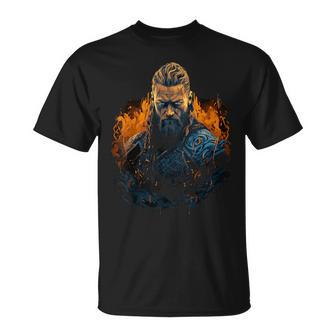 Nordische Mythologie Geschenke & Wikinger Kleidung Ragnar Lothbrok Ragnar Lodbrok Walhalla Wikinger Chwarz -Erwachsene Halbarm Casualiking Theme T-Shirt - Geschenkecke