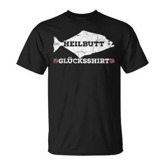 Norwegen Angeln Geschenk Heilbutt Angeln Urlaub Angeln T-Shirt - Seseable