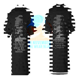 In November We Wear Blue Black Diabetes Awareness T-Shirt | Mazezy