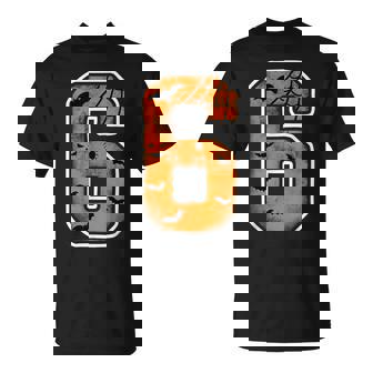 Number 6 6Th Birthday Boy Six Halloween Happy Birthday T-Shirt | Mazezy