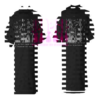 In October We Wear Pink Witch Broom Breast Cancer Halloween T-Shirt | Mazezy