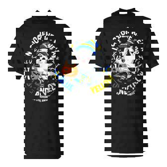 In October We Wear Yellow And Blue Down Syndrome Awareness T-Shirt - Monsterry