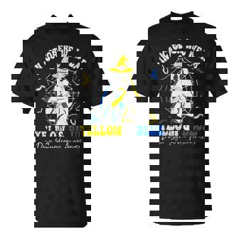 In October We Wear Yellow And Blue Down Syndrome Halloween T-Shirt | Seseable CA