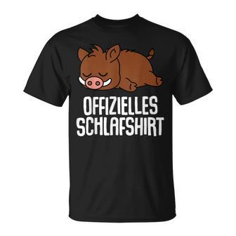 Offizielleschlaf Pyjama Wildschweinchwein Geschenk T-Shirt - Geschenkecke