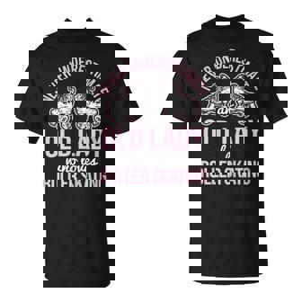 Old Lady Loves Roller Derby Roller Skating Roller Skate T-Shirt | Mazezy