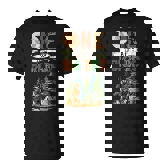 One Happy Big Bro Camper First Birthday Camping Bear Brother T-Shirt | Mazezy