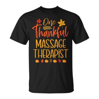 One Thankful Massage Therapist Thanksgiving Fall Matching T-Shirt - Thegiftio UK
