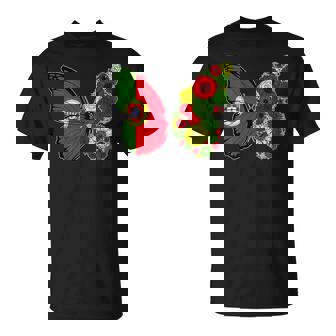 Origen Portugués Bandera Portugal Mariposa Raíces Portuguesa Camiseta unisex - Regaloses