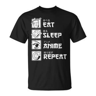 Otaku Anime Liebhaber Japanisch Essenchlafen Anime T-Shirt - Geschenkecke