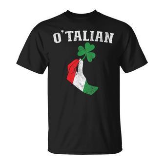O'talian Shamrock St Patrick's Day Italy Flag Clover T-Shirt - Thegiftio