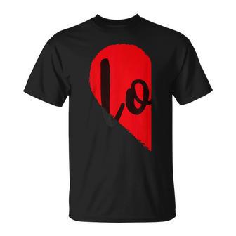 Paar Halbes Herz Liebe Lustigalentinstag Frauen Männer Erwachsene T-Shirt - Geschenkecke