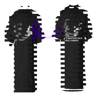 Pancreatic Cancer Awareness Ribbon Purple Butterfly Support T-Shirt | Mazezy