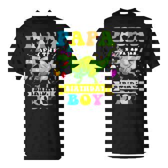 Papa Of The Birthday Boy Dinosaur Raptor T-Shirt | Mazezy