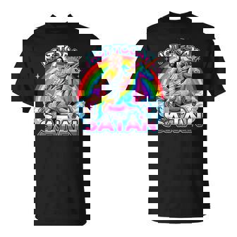 Pas Aujourd'huiatan Jésus Chevauchant Une Licorne T-Shirt - Cadeauxyz