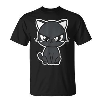 Pas Content Chats Grognon Humour Petit Chat Mignon T-Shirt - Cadeauxyz