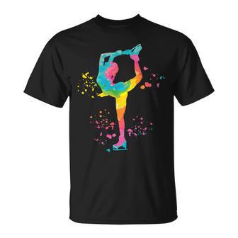 Patineuseur Glace Patinage Artistique Coloré Pour Filles T-Shirt - Cadeauxyz