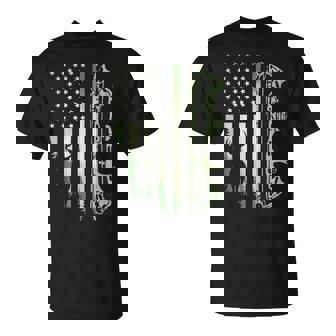 Patriotic Bowhunting Usa Flag Bow Archery Deer Hunting Wild T-Shirt | Mazezy