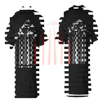 Patriotic Fighter Jets Usa Flag Red White & Blue 4Th Of July T-Shirt | Seseable CA