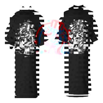 Patriotic Unicorn Veterans Day Red White Blue Usa Americorn T-Shirt | Mazezy