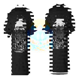 Paysage Avec Lune Montagnes Et Forêt T-Shirt - Cadeauxyz