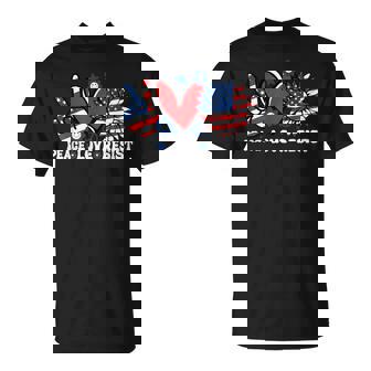 Peace Love Resist American Flag Political Protest T-Shirt - Monsterry