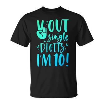Peace Out Single Digits Im 10 Ten Year Old Boy 10Th Birthday T-Shirt - Thegiftio UK
