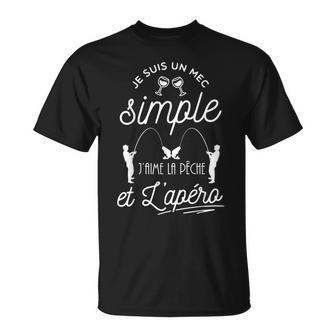 Pêche Poissons Jeuis Un Mecimple Pecheur Pêcheur T-Shirt - Cadeauxyz