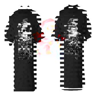 Père Noël Équitation Motocooter Noël Motard T-Shirt - Cadeauxyz