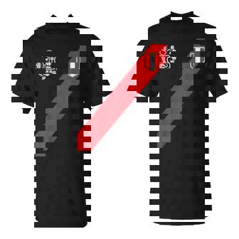 Peru Peruvian Flag Escudo Retro Soccer Inspired Peru T-Shirt | Mazezy