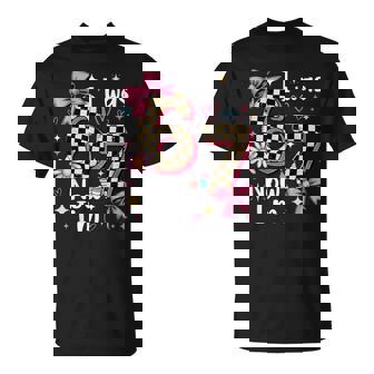 Pink Checkered I Was 6 Now Im 7 Birthday Girls Bday 6 7 Meme T-Shirt - Monsterry