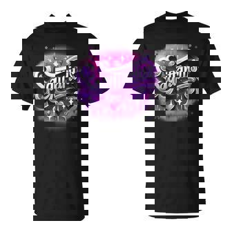 Pink And Purple Sagittarius Zodiac Star Sign T-Shirt - Thegiftio